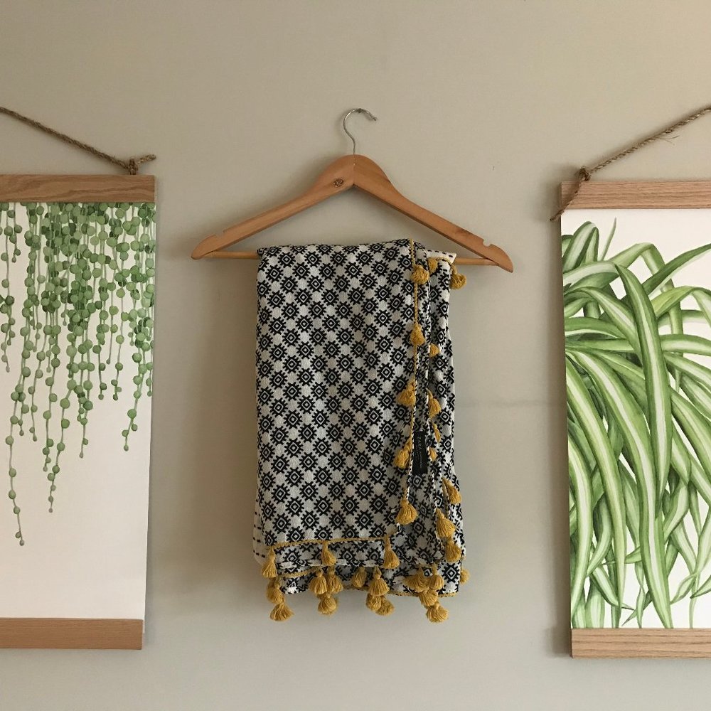Zara Gold & Navy Scarf